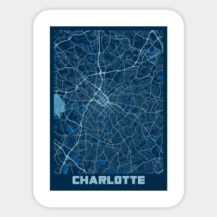 Charlotte - North Carolina Peace City Map Sticker